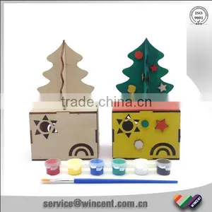 Educational Kids DIY Painting Treasure Chest 3D Wooden Puzzle thumbnail-1