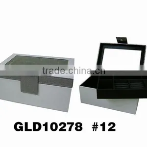 White Jewelry Box With Tray/pvc Clear Window/snap thumbnail-1