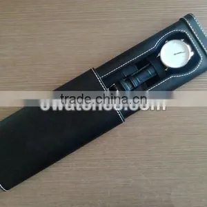 Manufacturer Customize Luxury Watch Box Cigar Style Sliding Watch Case Leather Box thumbnail-2