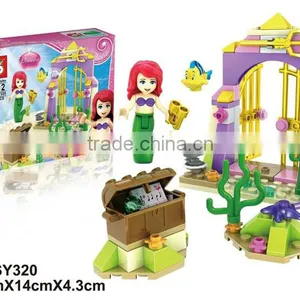 SY320 4pcs/lot Princess Ariel's Amazing Treasure Mermaid Girl Minifigure Building Block Toys thumbnail-1