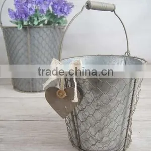 Round Barrel Decorative Metal Planters thumbnail-1