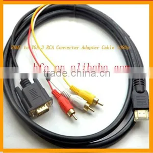 Micro HDMI to VGA 3 RCA Converter Adapter Cable 1080p thumbnail-1