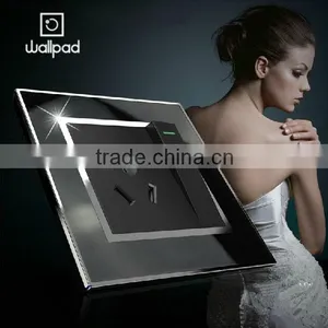 New Design Wallpad Black Waterproof Acrylic Glass 110~250V 1Gang Switch and Electric 3 Pin Austrilia Wall Socket thumbnail-1