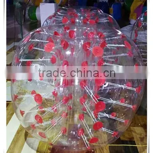 New Design Red Dotted Inflatable Belly Bumper Ball/ Body Zorbing Bubble Ball for Sale thumbnail-1