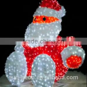 Christmas Decorations Lighted Led Acrylic Light Outdoor Sitting Santa thumbnail-1