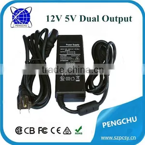 DC Output Type and Plug In Connection Power Supply 5v 12v 2a Dual Voltage Power Adapter thumbnail-2