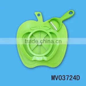 3PCS APPLE PLASTIC BOARD PP MATERIAL+APPLE KNIFE+S/S PEELER thumbnail-1