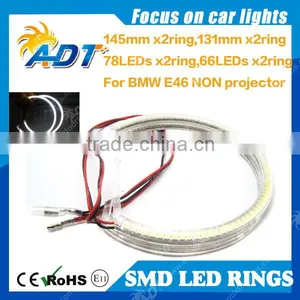 6000K Xenon White 145mm 131mm Semi Ring Halo Ring LED Ring Headlight for BMW E36 E38 E39 E46 Without Projector 78SMD 66SMD thumbnail-1