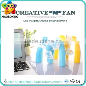 New Design M Shape Usb Mini Battery Charger Electric Table Fan Toys for Kids thumbnail-1
