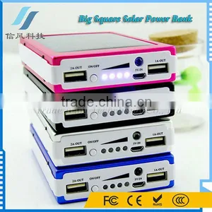 12000mAh Portable Solar Mobile Phone Charger Power Bank Red thumbnail-6