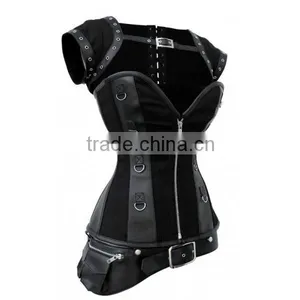 CLARY STEAMPUNK CORSET WITH DETACHABLE BELT thumbnail-1