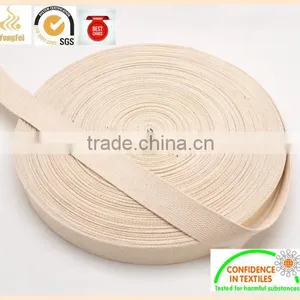 100% Cotton Woven Edged Ribbon off White Pure Cotton Ribbon thumbnail-1