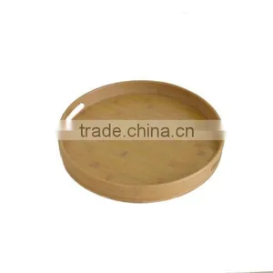 DT027/Round Bamboo Serving Tray/Bamboo Tray For Tableware Kitchenware thumbnail-2