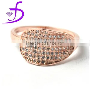 Stunning 925 Sterling Silver Pave Setting Cubic Zirconia Gold Plated Silver Ring thumbnail-1