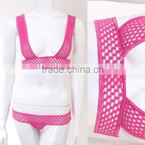 2PC Set Deep Pink Sexy Adult Lingerie thumbnail-2