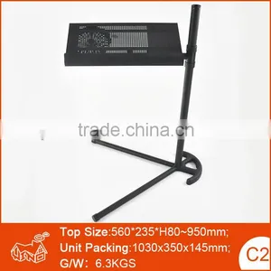 Portable Aluminum Bedside Ground Stand With Book Clamping for IPAD thumbnail-1