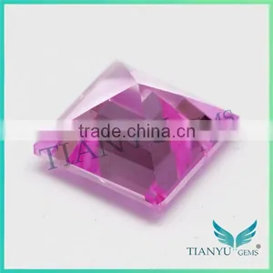 Wuzhou Wholesale Synthetic Diamonds 2# Pink Ruby Gems Ruby Corundum Stone Square Shape thumbnail-6