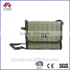 Custom Female Straw Bag Shoulder Bag With Leather Band thumbnail-2