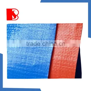 China PE Tarpaulin Factory, Quality Blue Orange pe Waterproof Tarpaulin Mesh Fabric Canvas Tarpaulin thumbnail-1