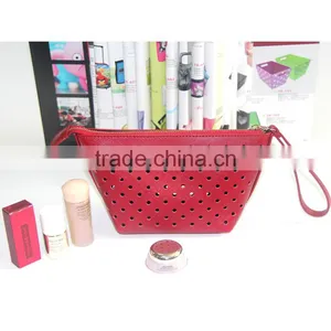 China Factory Good Quality Cheap Necessarie pu Dot View Cosmetic Bag Custom Brand Cosmetic Bag thumbnail-2