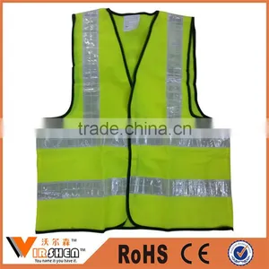 China High Quality Fluorescent Yellow Safety Warning Signal Vest Roadway Work Jacket Reflective Tape thumbnail-1
