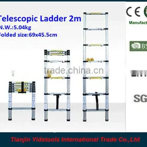 2m 7 Steps EN131 Extension Telescopic Aluminium Household Ladder thumbnail-5