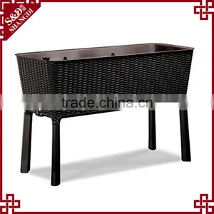 S&D Various Wire Frame PE Rattan Handmade Led Large Rectangle Home and Garden Durable Plastic Garden Pots thumbnail-2