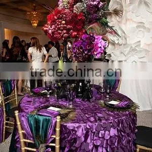 Fancy Petal Taffeta Wedding Decoration Table Cloth thumbnail-2