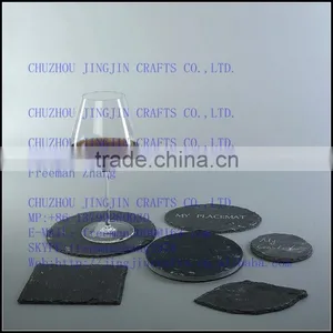 Hand Cut Slate Stone Placemats Rough Edge With Elegant Unique Designs/wholesale Natural Slate Stone Placemats and Coasters thumbnail-2