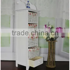Paulownia Wood Cabinet With 5 Brown Paper Liner Drawers thumbnail-1
