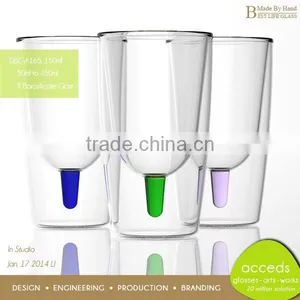 Borosilicate Personalized Custom Cheap Color / Clear Water Glass Cup thumbnail-1