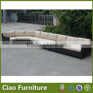 Rattan Sectional Couch Living Room Sofa thumbnail-1