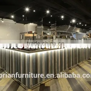 Lighted Stylish Design Solid Surface Made Bar Countercoffee Kiosk thumbnail-1