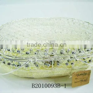 Silver Metal Wire and Paper Rope Rectangle Fruit Storage Basketry thumbnail-1