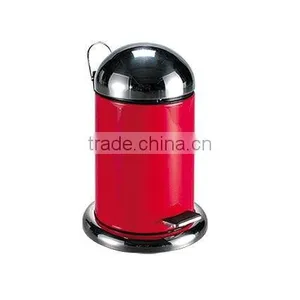 Fasionable Top Polishing Body Red Powder Coating With Pedal Trash Bin Rublish Bin Garbage Canister thumbnail-1