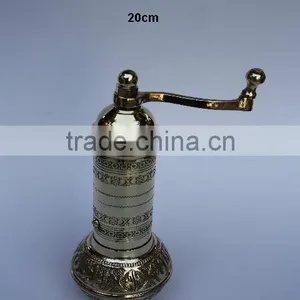 Coffee Hand Grinder With Round Base Made in Brass and Polished Finish thumbnail-1