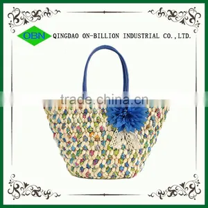 Corn Husk Woven Shoulder Straw Bags Wholesale thumbnail-1