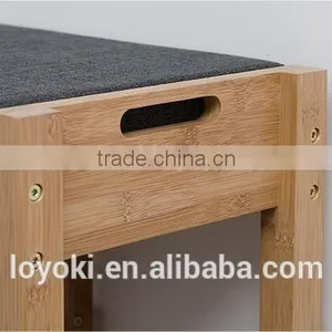 Eco Friendly Unique Bamboo Shoe Rack 2 Titer Bamboo Storage Bench With Seat thumbnail-5