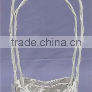Handmade Willow Basket With Liner for Flower thumbnail-1