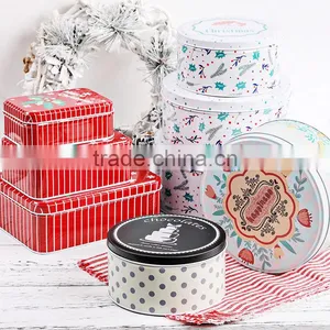 Food Grade Original Gourmet Round Cookie Cake Tin Storage Box thumbnail-1