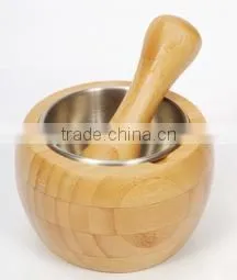 Bamboo Mortar & Pestle #30030 thumbnail-1