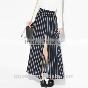 New Maxis Splits Skirts Women Plus Size Maxi Skirt Fashion High Street Black Striped Women Long Skirt thumbnail-3