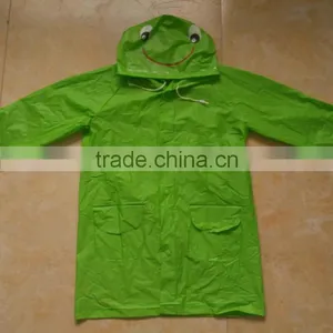 Inodorous Green Frog Cute 100% PVC Raincoat Kids thumbnail-1
