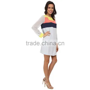 New Model Long Sleeves Chiffon Ladies Clothes Dress for Casual thumbnail-4