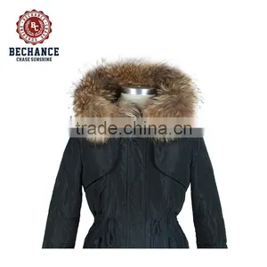 Womens Faux Fur Coat Long Down Coat With Fur thumbnail-4