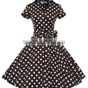 Walson Women's 1950s V-neck Vintage Rockabilly Full Circle Dress thumbnail-4