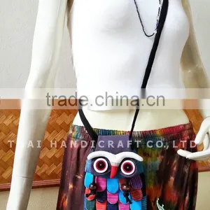 Hill Tribe Shoulder Bag Patchwork Fabric OWL thumbnail-1