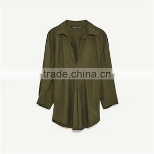 2017 OEM SpringButtoned Cuffs and Elbow-length Sleeves Polo Neck Shirt thumbnail-6