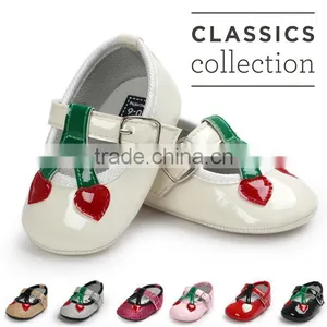 Cherry Design PU Baby Shoes, Cherry Baby Girl Shoes thumbnail-1