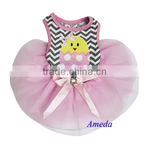 Easter Polka Dots Egg Chick Gray Chevron Pink Tutu Pets Dogs Clothes Party Dress XS-L thumbnail-1
